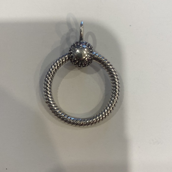 Pandora Small Pave Pink and Purple Silver Pendant - Picture 2 of 3